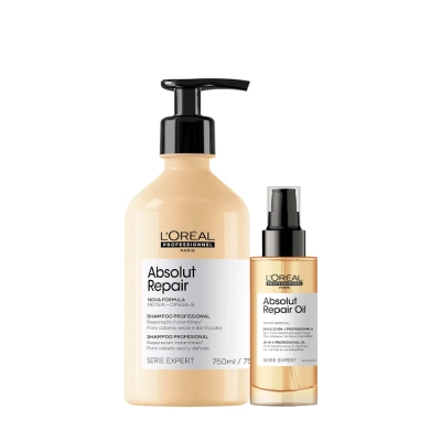 Produto: Kit Shampoo 750ml e Óleo Reparador 90ml L'Oréal Professionnel Absolut Repair Gold Quinoa Protein