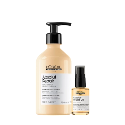 Produto: Kit Shampoo 750ml e Óleo Reparador 30ml L'Oréal Professionnel Absolut Repair Gold Quinoa Protein