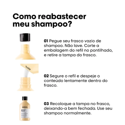 Kit Shampoo Refil 240ml e Máscara 250g L'Oréal Professionnel Absolut Repair Gold Quinoa Protein Produto Kit Shampoo Refil 240ml e Máscara 250g L'Oréal Professionnel Absolut Repair Gold Quinoa Protein