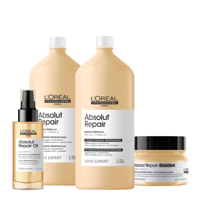 Produto: Kit L'Oréal Professionnel Absolut Repair Golden Salon Máscara 250 Oil (4 produtos)