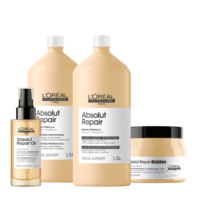 Produto: Kit L'Oréal Professionnel Absolut Repair Golden Salon Total Oil (4 produtos)