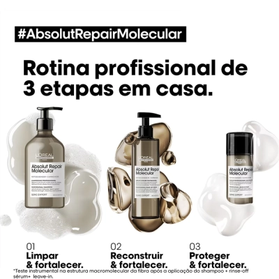 Produto: Kit L'Oréal Professionnel Absolut Repair Molecular Shampoo G Sérum Leave-in e Ampolas (5 produtos)