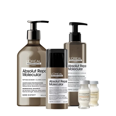 Produto: Kit L'Oréal Professionnel Absolut Repair Molecular Shampoo G Sérum Leave-in e Ampolas (5 produtos)