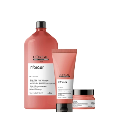 Produto: Kit L'Oréal Professionnel Inforcer Serie Expert Shampoo 1,5L + Condicionador 200ml + Máscara 250g (3 Produtos)