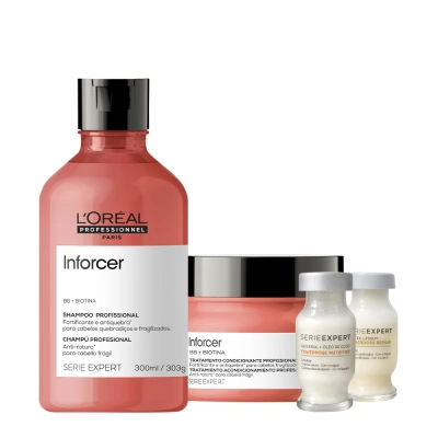 Produto: Kit L'Oréal Professionnel Inforcer Serie Expert  Shampoo Máscara e Ampolas Absolut Repair (4 produtos)