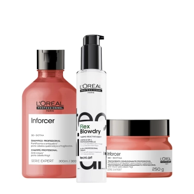 Produto: Kit L'Oréal Professionnel Inforcer Serie Expert Shampoo Máscara e Blow Dry Fluidifier Leave-In (3 produtos)
