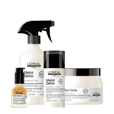 Produto: Kit L'Oréal Professionnel Metal Detox Máscara G Leave-in Óleo e Spray Neutralizador Anti-Metal (4 produtos)