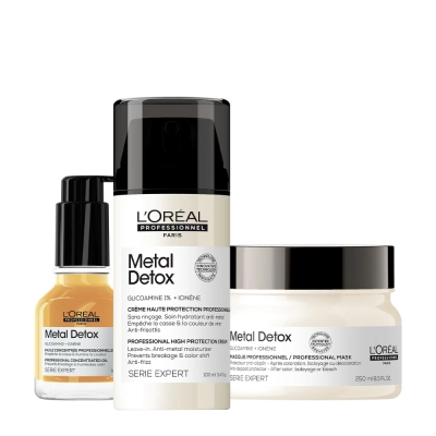 Produto: Kit L'Oréal Professionnel Metal Detox Máscara Leave-in e Óleo (3 produtos)