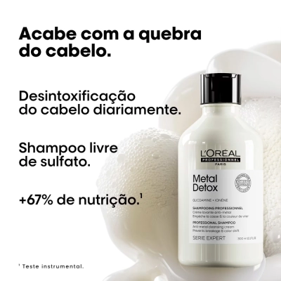 Produto: Kit L'Oréal Professionnel Metal Detox Shampoo Leave-in Máscara G e Spray Neutralizador Anti-Metal (4 produtos)