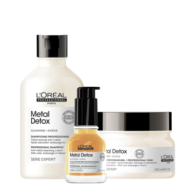 Produto: Kit L'Oréal Professionnel Metal Detox Shampoo Máscara e Óleo (3 produtos)