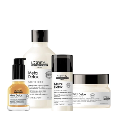 Produto: Kit L'Oréal Professionnel Metal Detox Shampoo Máscara Leave-in e Óleo (4 produtos)