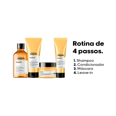 Produto: Kit L'Oréal Professionnel NutriOil Shampoo Condicionador Máscara e Blow Dry Fluidifier Leave-In e Ampola (5 produtos)