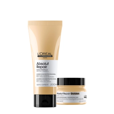 Produto: Kit L'Oréal Professionnel Serie Expert Absolut Repair Gold Quinoa Protein Condicionador 200ml + Mascara 250ml (2 Produto