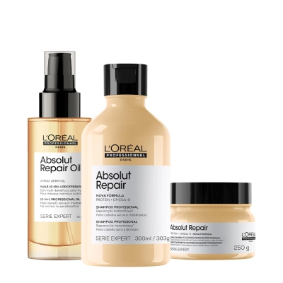Produto: Kit L'Oréal Professionnel Serie Expert Absolut Repair Gold Quinoa Protein 3 Produtos