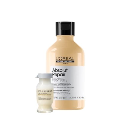 Produto: Kit L'Oréal Professionnel Serie Expert Absolut Repair Gold Quinoa Shampoo e Power Repair (2 produtos)