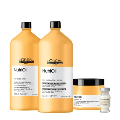 Produto: Kit L'Oréal Professionnel Serie Expert NutriOil Shampoo Condicionador Litro Máscara e Ampola (4 produtos)