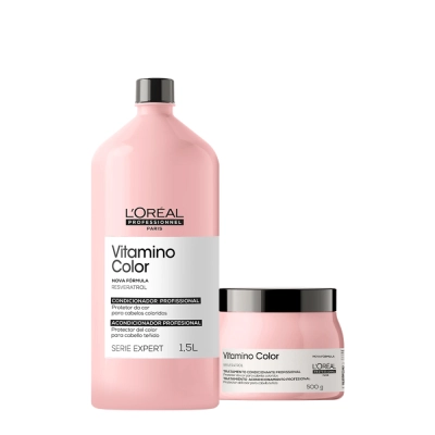 Produto: Kit L'Oréal Professionnel Serie Expert Vitamino Color Condicionador 1,5L + Máscara 500g (2 Produtos)