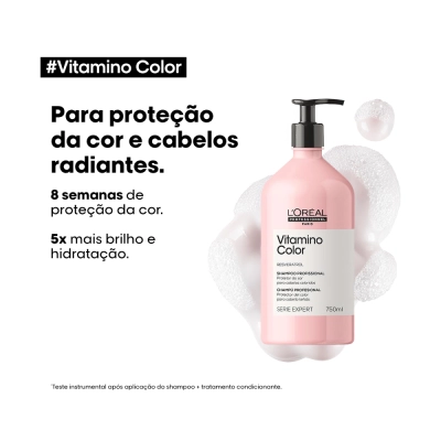 Produto: Kit L'Oréal Professionnel Serie Expert Vitamino Color Shampoo 750ml +Condicionador 200ml + Leave-in 190ml (3 Produtos)