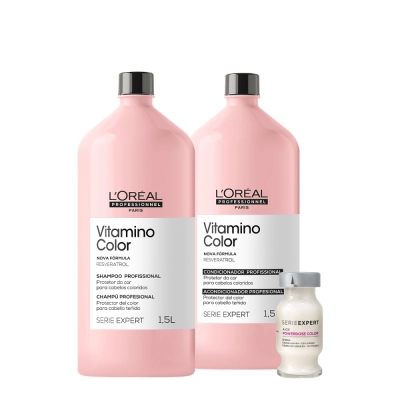 Produto: Kit L'Oréal Professionnel Serie Expert Vitamino Color Shampoo Condicionador e Ampola (3 Produtos)