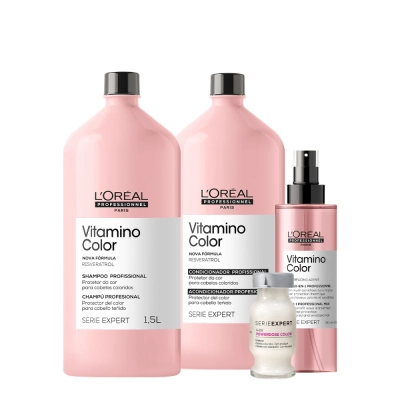 Produto: Kit L'Oréal Professionnel Serie Expert Vitamino Color Shampoo e Condicionador Leave-In e Ampola (4 Produtos)