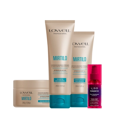Produto: Kit Lowell Extrato de Mirtilo Home Care Magica Disciplinante (4 produtos)