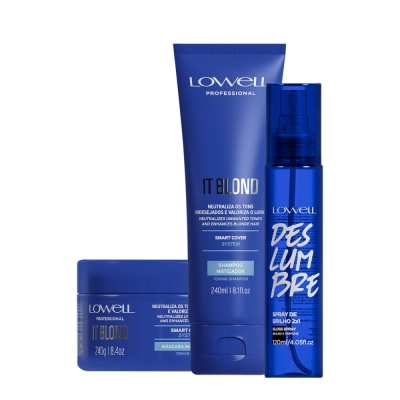 Kit Lowell It Blond Shampoo Máscara Spray (3 produtos) Produto: Kit Lowell It Blond Shampoo Máscara Spray (3 produtos)