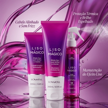 Produto: Kit Lowell Keeping Liss Liso Mágico Shampoo Condicionador e Fluido Termoativado 240ml 200ml