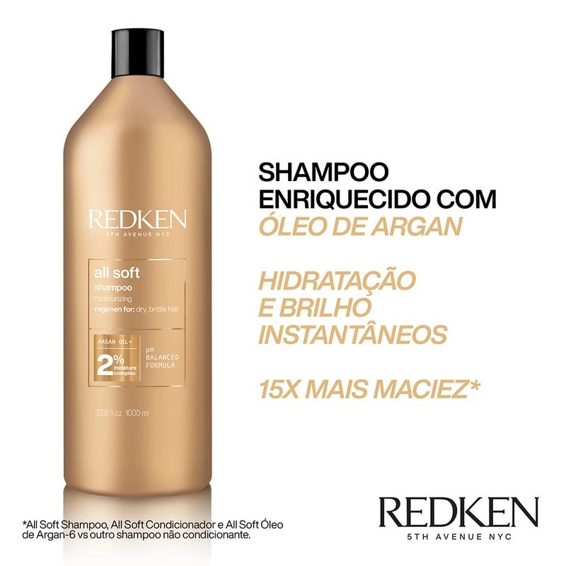 Produto: Kit Redken All Soft Shampoo Litro Condicionador e Máscara G (3 produtos)