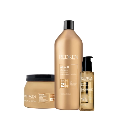 Produto: Kit Redken All Soft Shampoo Máscara 500 Óleo Capilar (3 produtos)