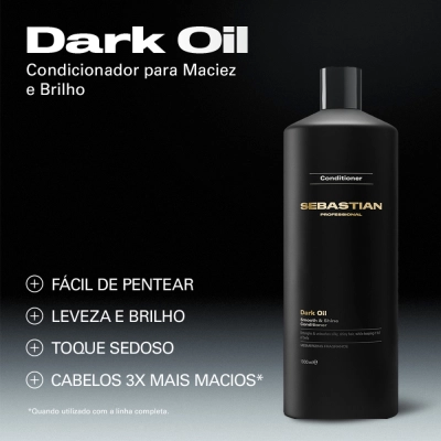 Kit Sebastian Professional Dark Oil Shampoo 1L Condicionador 1L e Máscara 145ml Produto Kit Sebastian Professional Dark Oil Shampoo 1L Condicionador 1L e Máscara 145ml