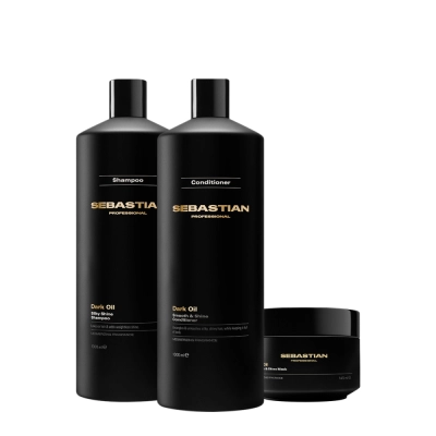 Kit Sebastian Professional Dark Oil Shampoo 1L Condicionador 1L e Máscara 145ml Produto Kit Sebastian Professional Dark Oil Shampoo 1L Condicionador 1L e Máscara 145ml