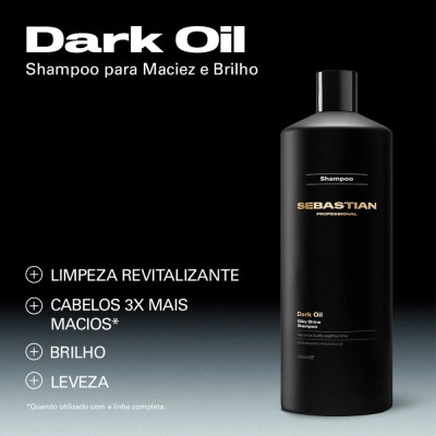 Produto: Kit Sebastian Professional Dark Oil Salon Total Shampoo 1L Condicionador 1L Máscara 145ml Óleo 95ml