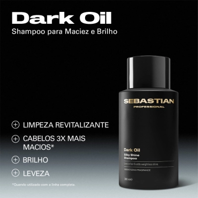 Produto Kit Sebastian Professional Dark Oil Shampoo 280ml Máscara 145ml e Óleo 30ml