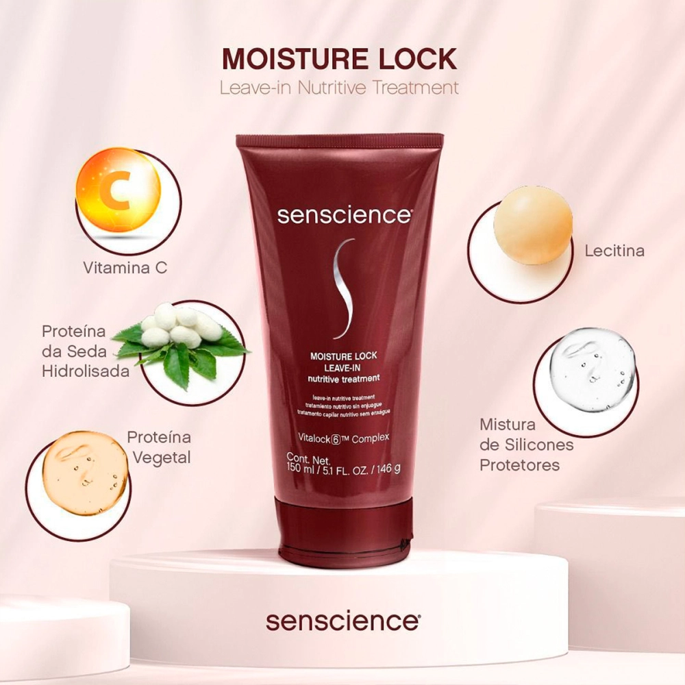 Produto: Kit Senscience Silk Moisture Lock Inner Home Care 200 Leave-in (4 produtos)