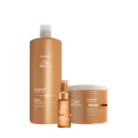 Produto: Kit Shampoo 1L Máscara 500ml e Óleo 30ml Wella Professionals Ultimate Luxe Oil