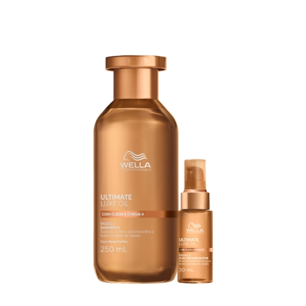 Produto: Kit Shampoo 250ml e Óleo Capilar 30ml Wella Professionals Ultimate Luxe Oil