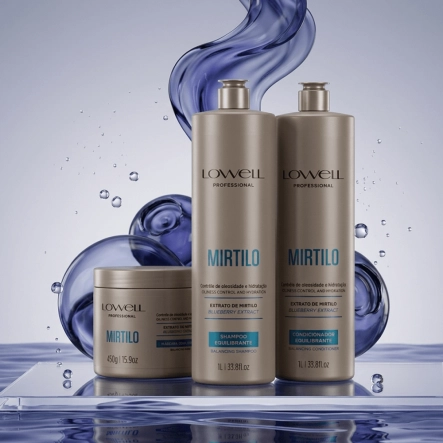 Produto Kit Shampoo Condicionador e Máscara Lowell Mirtilo 1 Litro e 450 Gramas