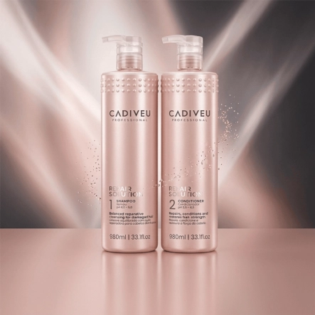 Kit Shampoo e Condicionador Repair Solution Cadiveu 980ml Produto Kit Shampoo e Condicionador Repair Solution Cadiveu 980ml