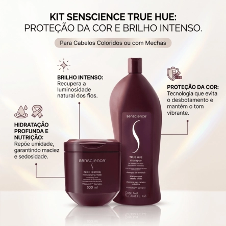 Produto Kit Shampoo e Máscara Senscience True Hue 2 Produtos