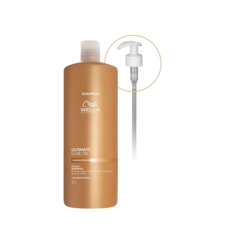Produto: Kit Shampoo Wella Professionals Ultimate Luxe Oil 1 Litro e Válvula Pump