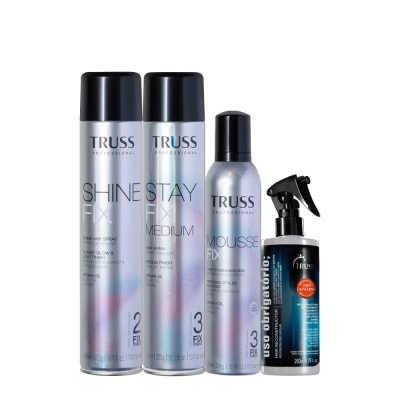 Produto: Kit Truss Fix Mousse Modelador Shine Medium e Uso Obrigatório (4 produtos)