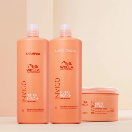 Produto: Kit Wella Professionals Invigo Nutri-Enrich Shampoo 1L Condicionador 1L Máscara 500ml