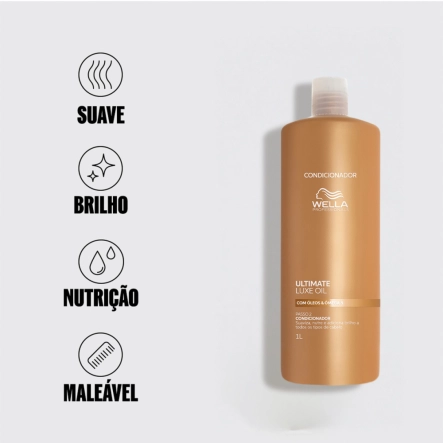 Kit Wella Professionals Ultimate Luxe Oil Shampoo + Condicionador 1L com Válvulas Pump Produto Kit Wella Professionals Ultimate Luxe Oil Shampoo + Condicionador 1L com Válvulas Pump