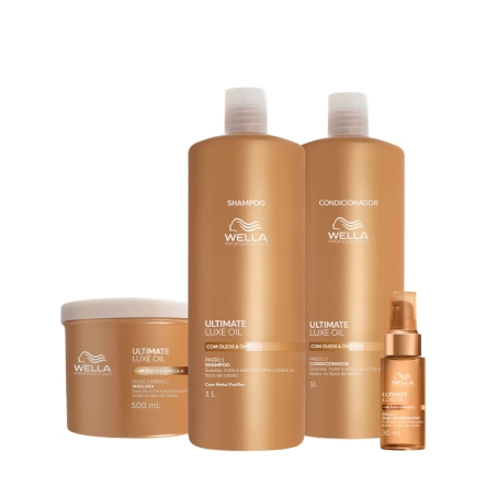 Produto: Kit Wella Professionals Ultimate Luxe Oil Shampoo Condicionador Máscara e Óleo 4 Produtos