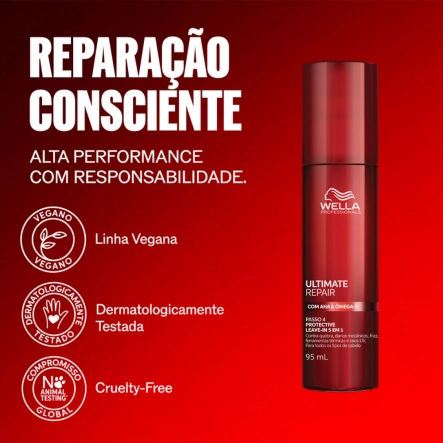 Kit Wella Ultimate Repair Shampoo 250ml Condicionador 200ml Leave-in 30ml Protetor Térmico 140ml Produto Kit Wella Ultimate Repair Shampoo 250ml Condicionador 200ml Leave-in 30ml Protetor Térmico 140ml