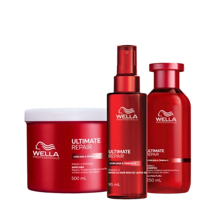 Produto: Kit Wella Ultimate Repair Shampoo Máscara e Leave-in 95ml