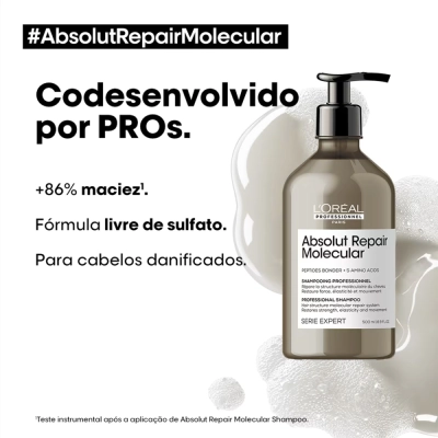 Produto: Shampoo Absolut Repair Molecular L'Oréal Professionnel 500ml