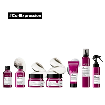 Produto: L'Oréal Professionnel Curl Expression Shampoo CREAM 300ml + C. Capilar 200ml + Leave-In 190ml + Másc. 500ml (4 Produtos)