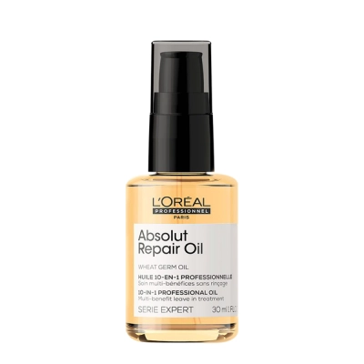 L'Oréal Professionnel Serie Expert Absolut Repair Gold Quinoa 10in1 - Óleo Reparador 30ml Produto: L'Oréal Professionnel Serie Expert Absolut Repair Gold Quinoa 10in1 - Óleo Reparador 30ml