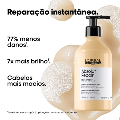 Produto: Shampoo Absolut Repair Gold Quinoa Protein L'Oréal Professionnel Serie Expert 750ml
